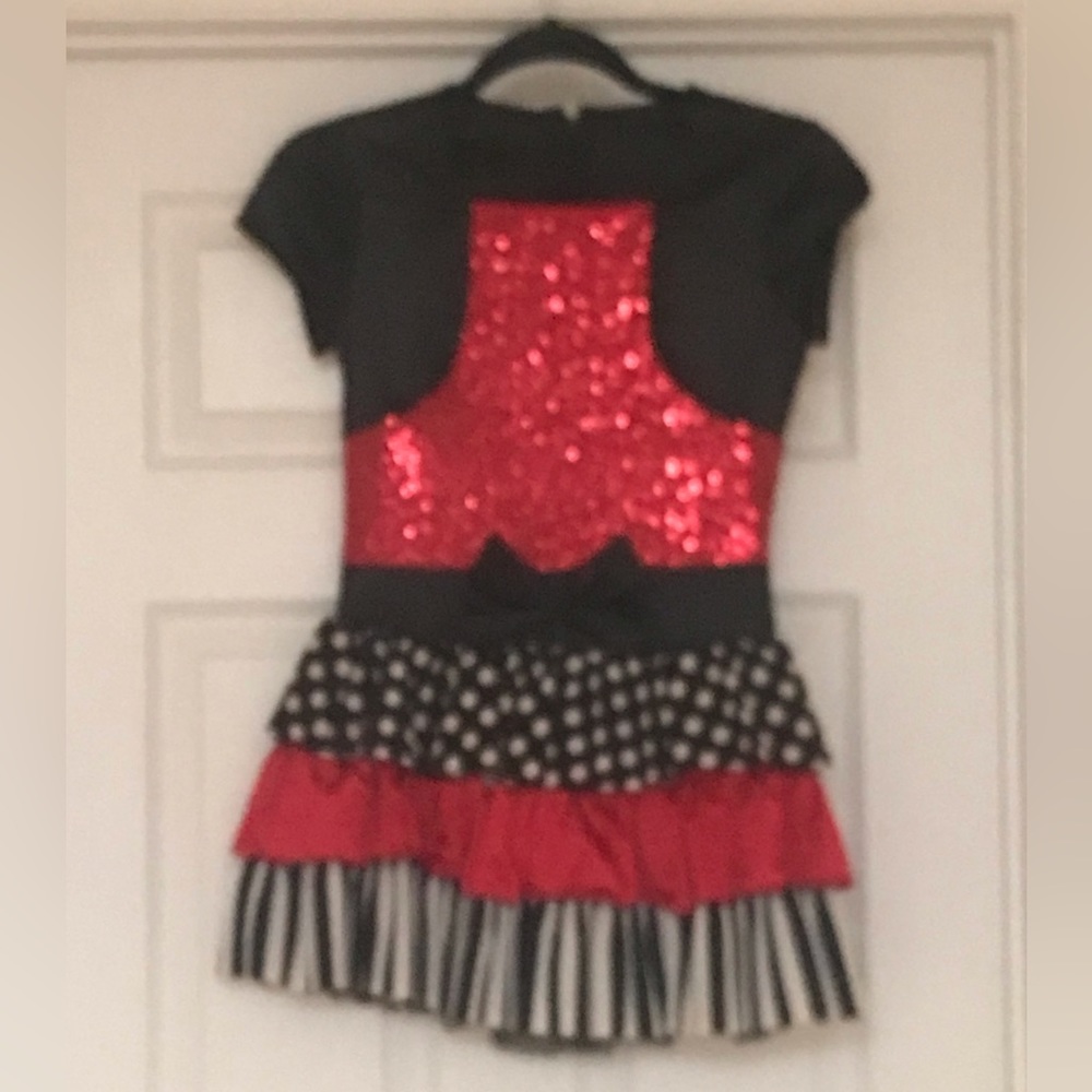 Weissman Dance Pageant Outfit Costume Red & Black Child Large EUC